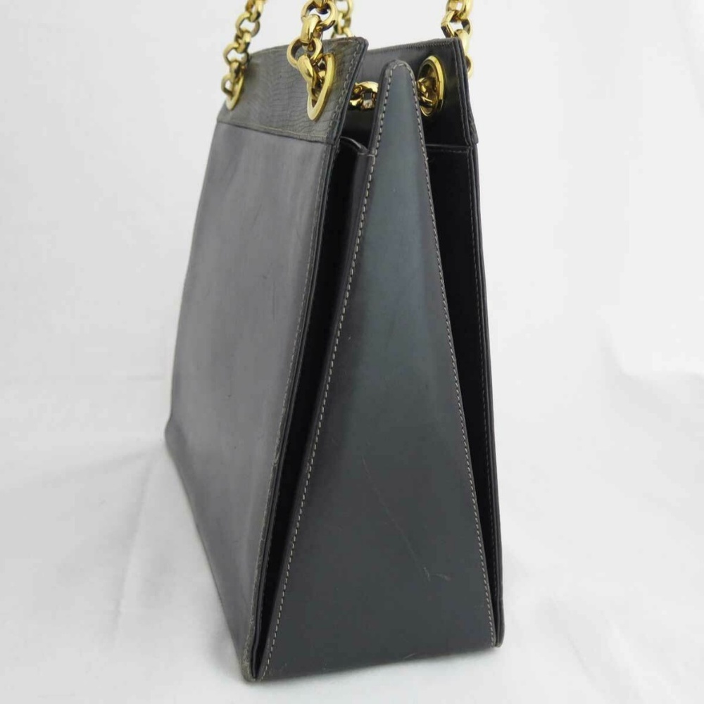 Salvatore Ferragamo Shoulder Bag Black Leather lizard embossed - Picture 3 of 8